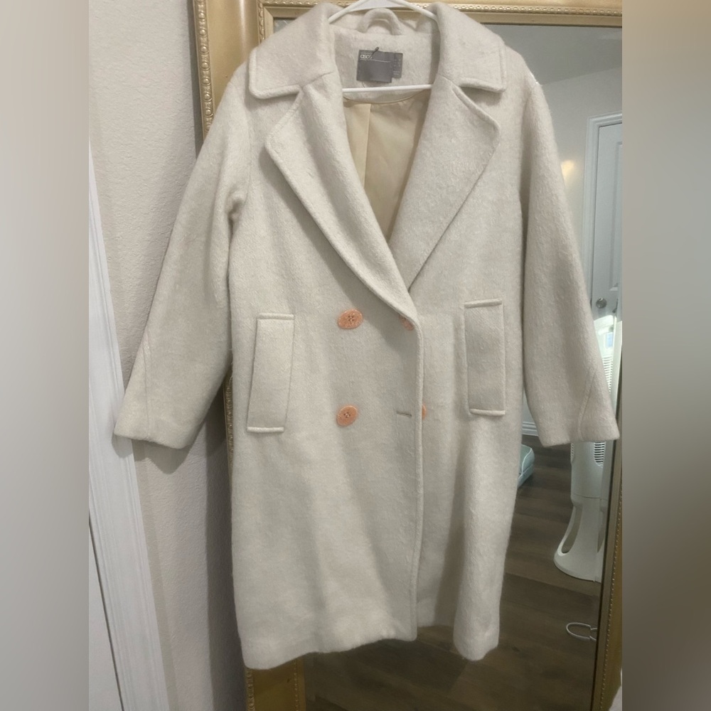 ASOS white longline coat 0